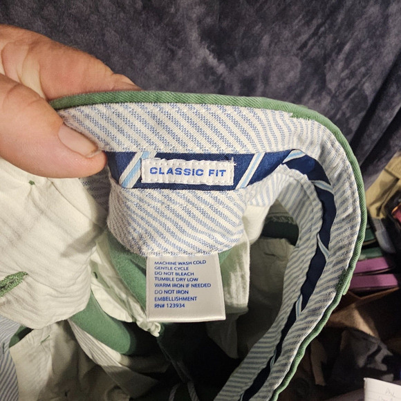 Southern Tide Pants 34x32 Green Chino Club Skipjack Cotton Men Classic Fit Vines - Picture 6 of 7